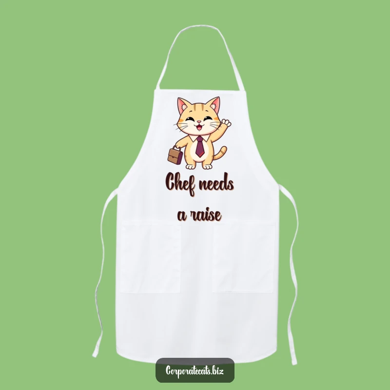 Funny Cat Chef Apron: Hilarious Business Cat in Tie, Perfect Kitchen Gift