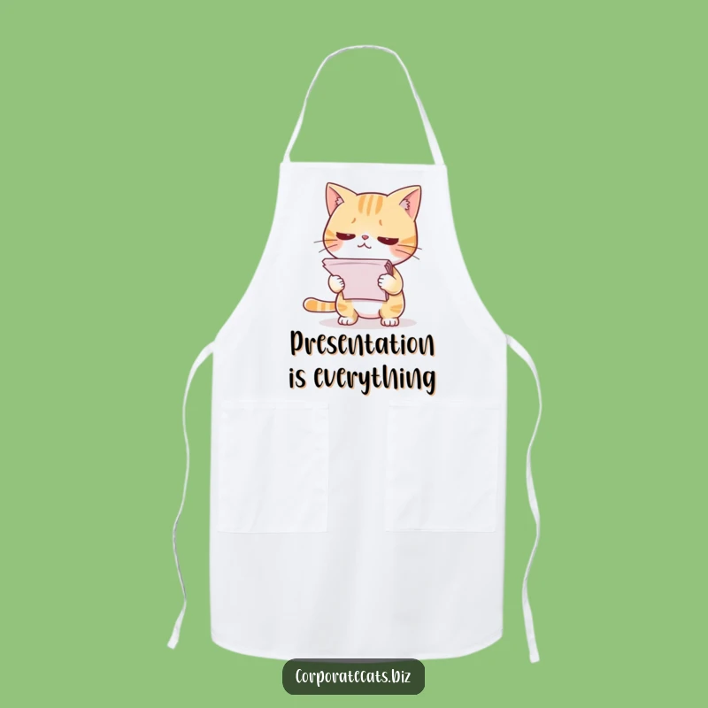 Funny Cat Nervous Papers Apron - Hilarious Kitchen Accessory for the Shy Cook