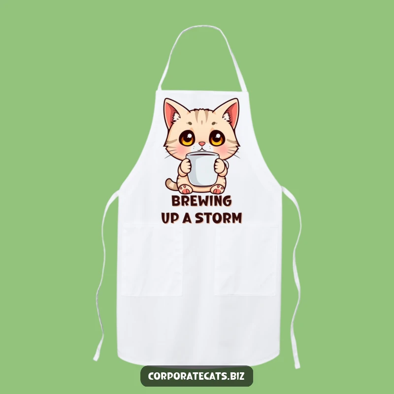 Funny Chef Cat Apron - Surprised Wide-Eyed Kitchen Fun
