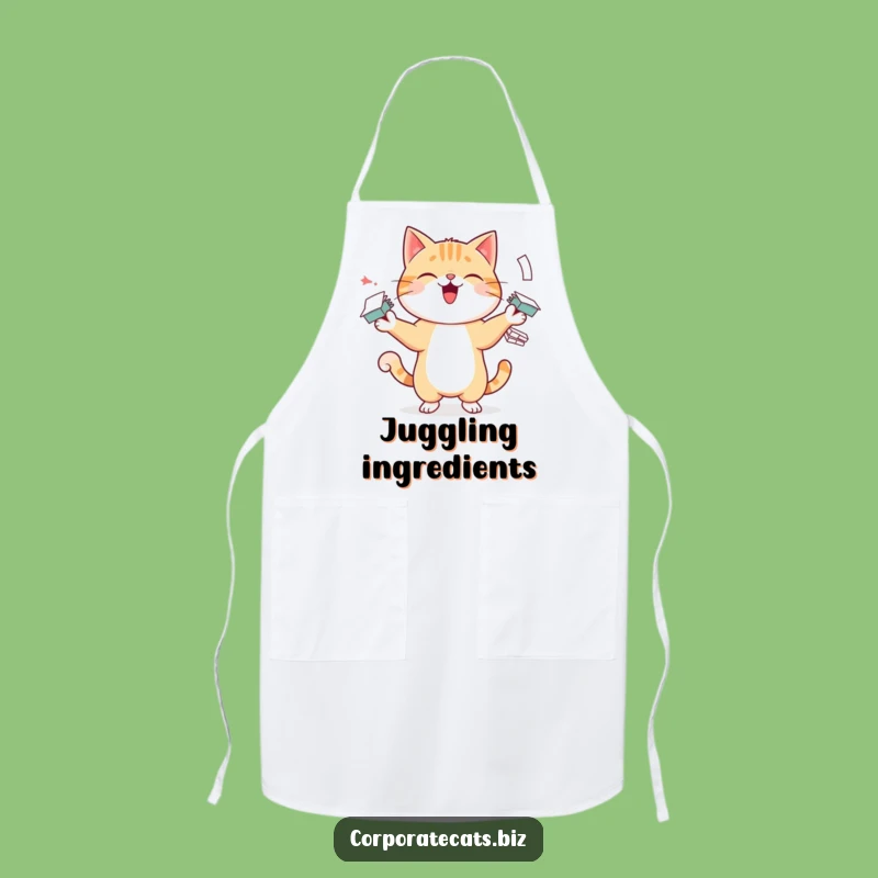 Funny Juggling Cat Apron - Hilarious Kitchen Accessory for Cat Lovers