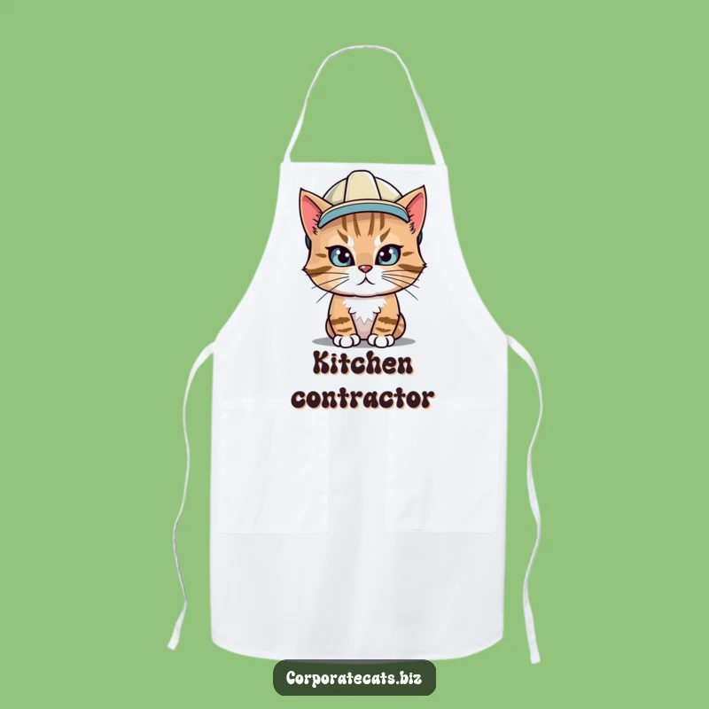 Funny Hard Hat Cat Apron: Hilarious Kitchen Wear for DIY Feline Fans