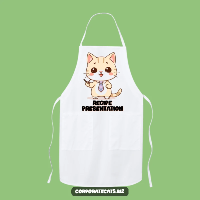 Funny Cat Presentation Apron - Kitchen Education with Feline Humor