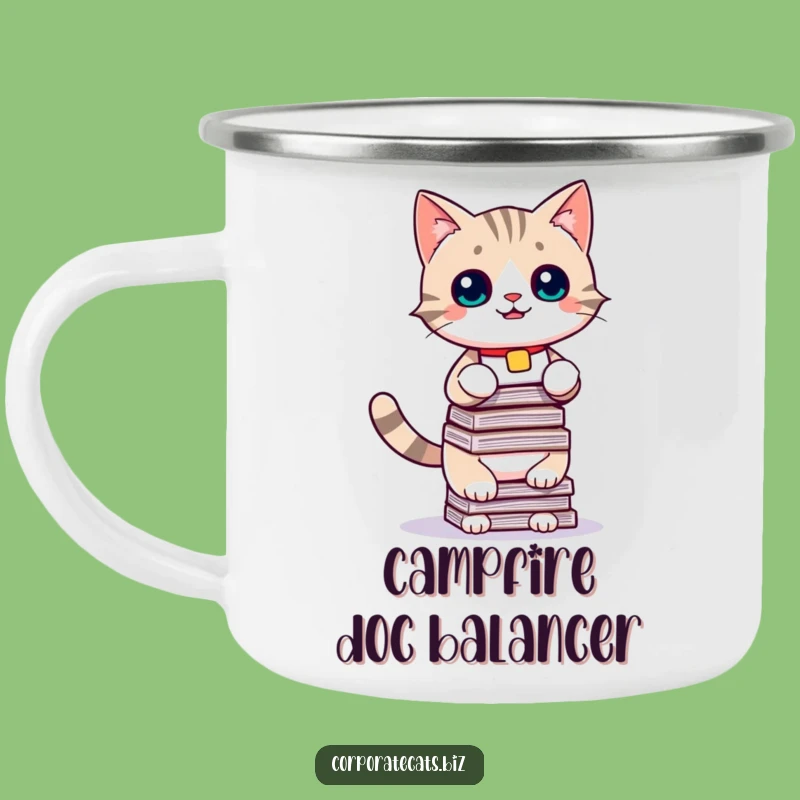 Funny Camping Cat Mug: Playful Docs Balancer, Outdoor Adventure Funny Gift