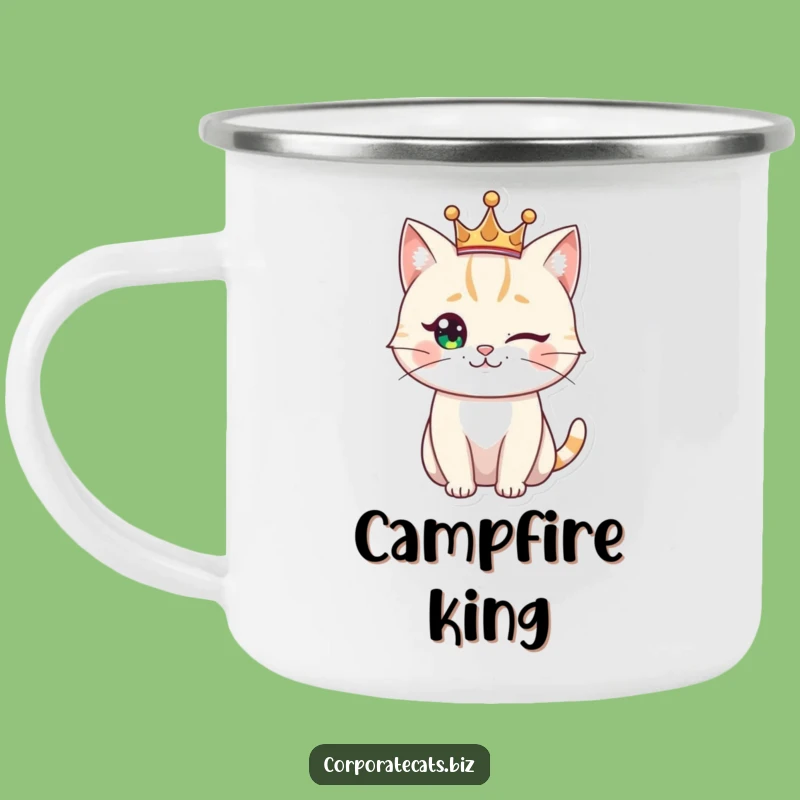 Funny Regal Cat Camp Mug: Royal Outdoor Humor, Rustic Funny Gift