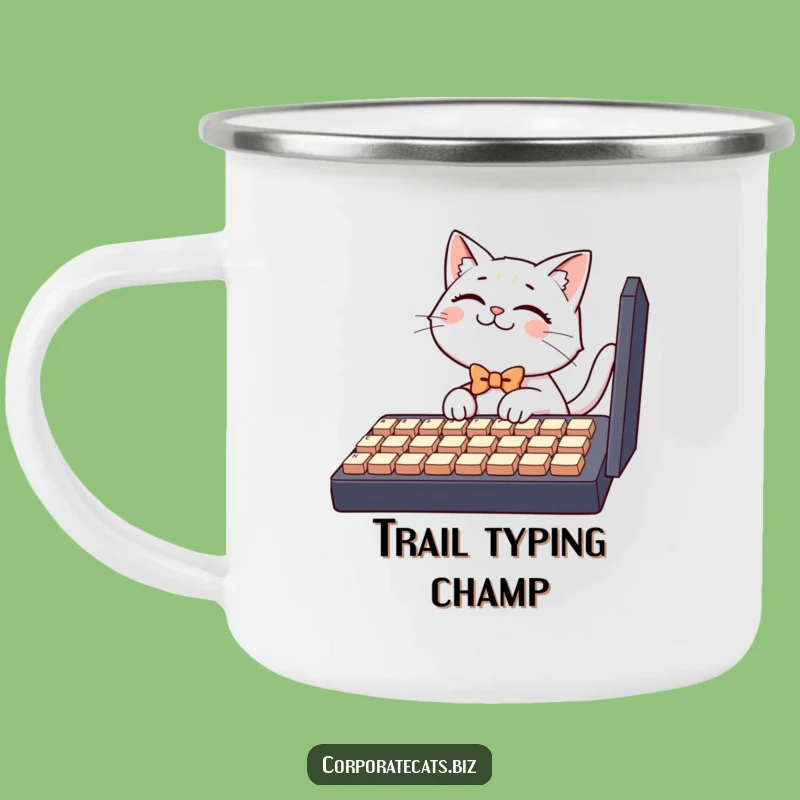 Funny Camping Mug: Bowtie Keyboard Cat, Outdoor Tech Humor Funny Gift