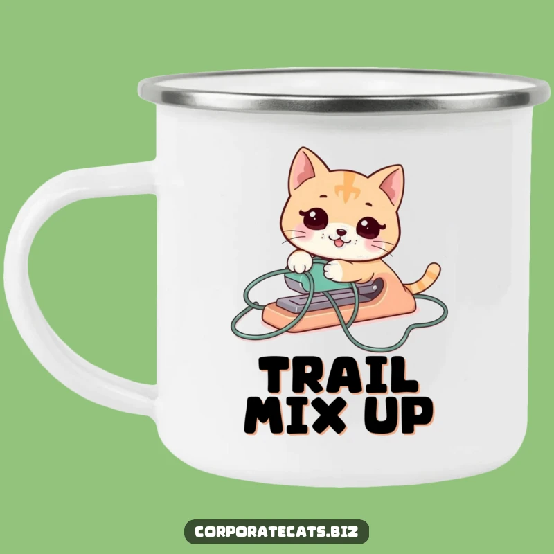 Funny Cat Stapler Camping Mug: Hilarious Outdoor Office Gift