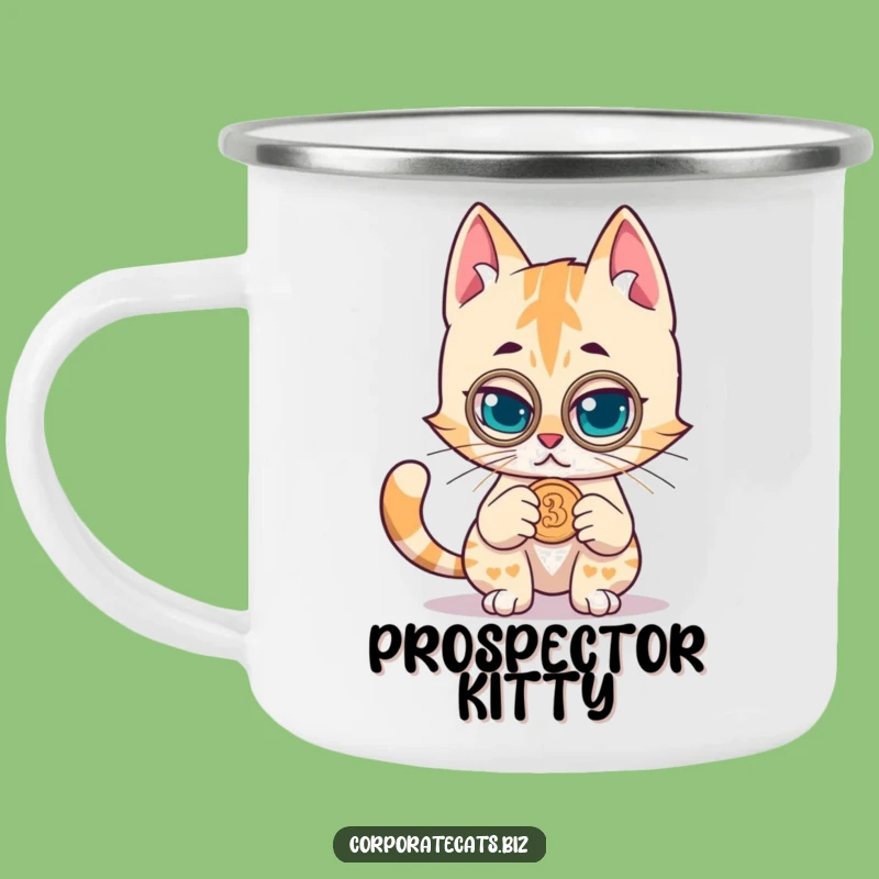 Funny Cat Detective Camping Mug: Explore the Outdoors with Feline Curiosity