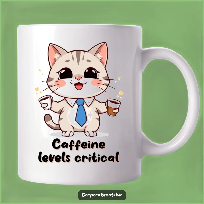 Funny Cat Juggling Mug: Coffee Lover's Hilarious Tie-Wearer, Perfect Gift