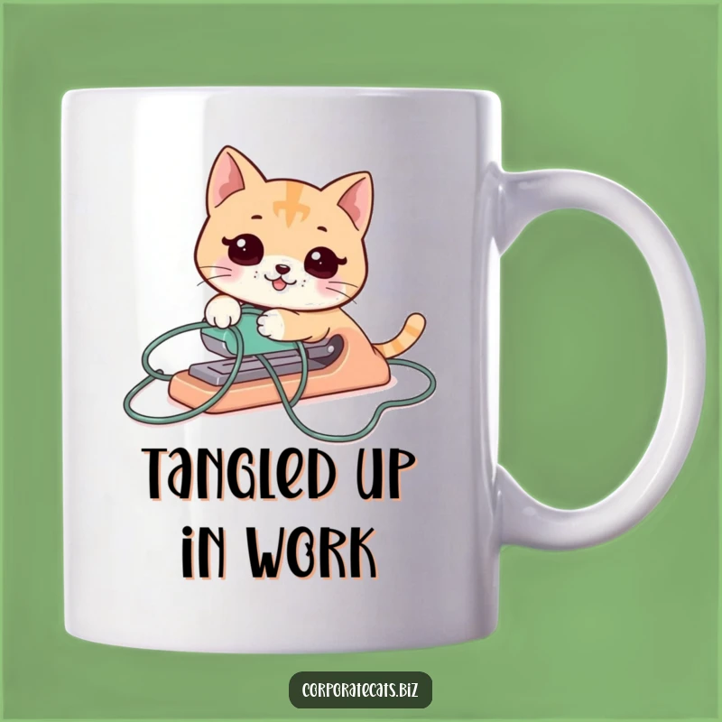 Funny Cat Stapler Mug: Hilarious Office Chaos Gift for Work Mates