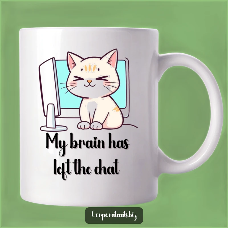 Funny Crossed-Eyed Cat Meme Mug: Hilarious Computer Screen Gift for Cat Lovers
