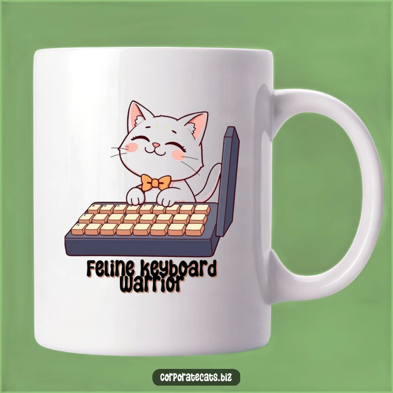Funny Keyboard Cat Mug: Giggling Feline Typist, Perfect IT Guy Funny Gift