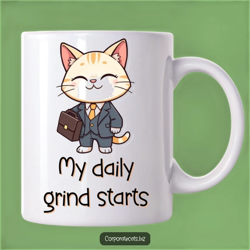 Funny Cat Business Suit Mug - Professional Feline Humor Gift for Him