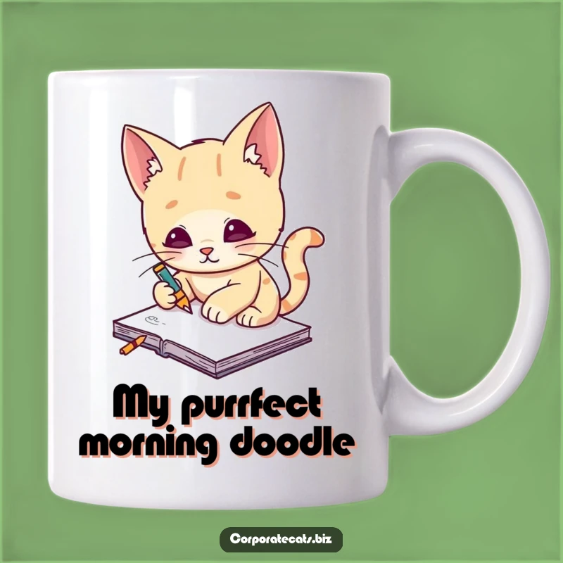 Funny Cat Artist Mug: Creative Sketching Feline, Perfect Gift for Art Lovers