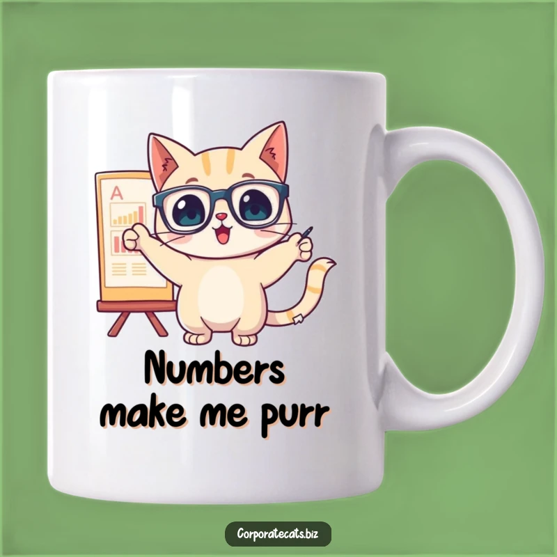 Funny Cat Chart Pointer Mug - Hilarious Analyst Gift Idea