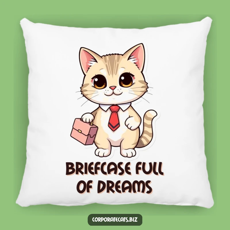 Funny Boardroom Cat Pillow: Cute Cat in Tie, Comfy Accent Pillow, Perfect Funny Gift