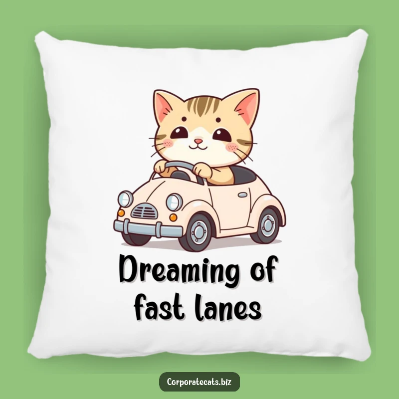 Funny Cute Cat Pillow: Driving a Toy Car, Cozy Comfort with Hilarious Charm