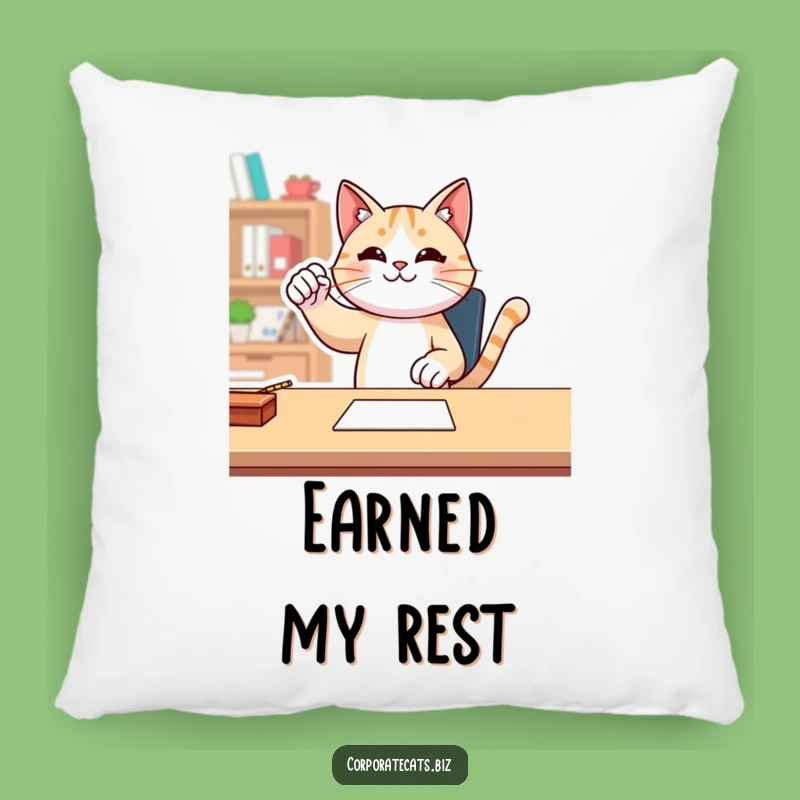 Funny Cat Fist Pump Pillow - Cozy Humor for Your Victory Space