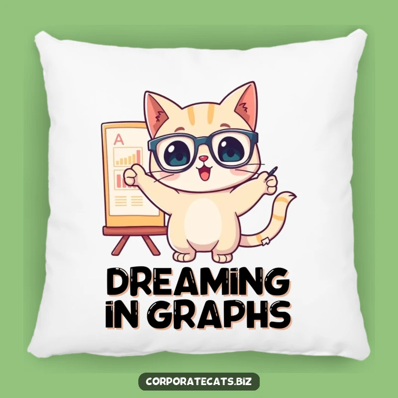 Funny Cat Chart Pointer Pillow - Cozy Humor for Your Insightful Space