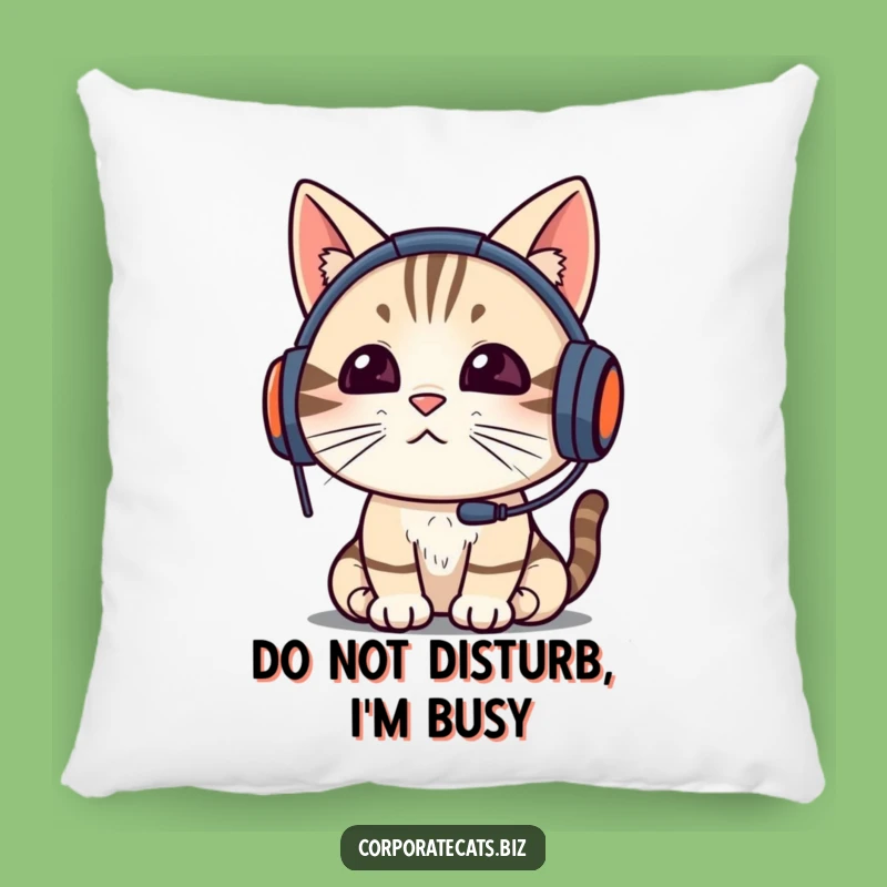 Funny Cat Video Call Pillow: Cozy & Humorous WFH Feline Comfort, Ideal Gift!