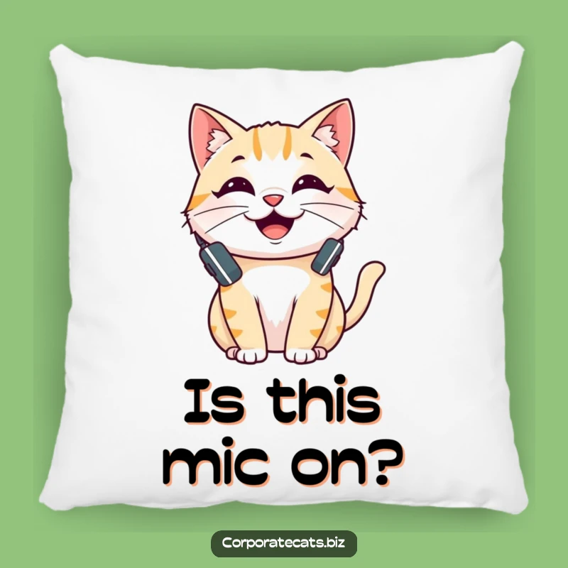Funny Cheerful Cat Pillow - Soft Talking Feline Cushion - Hilarious Accent Decor Gift