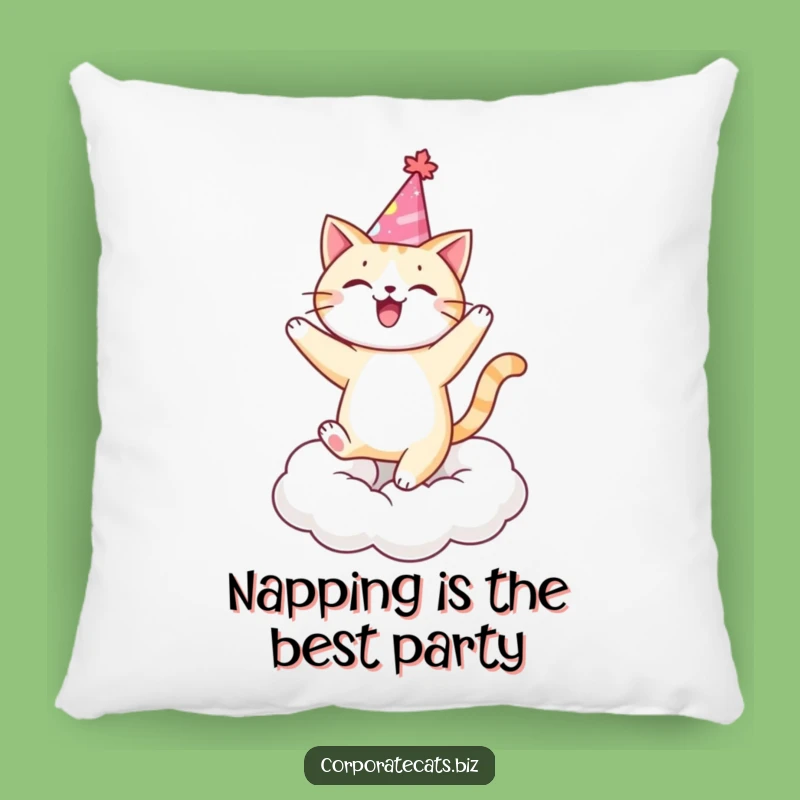 Funny Party Cat Pillow - Soft Cute Dancing Cloud Accent Pillow Gift
