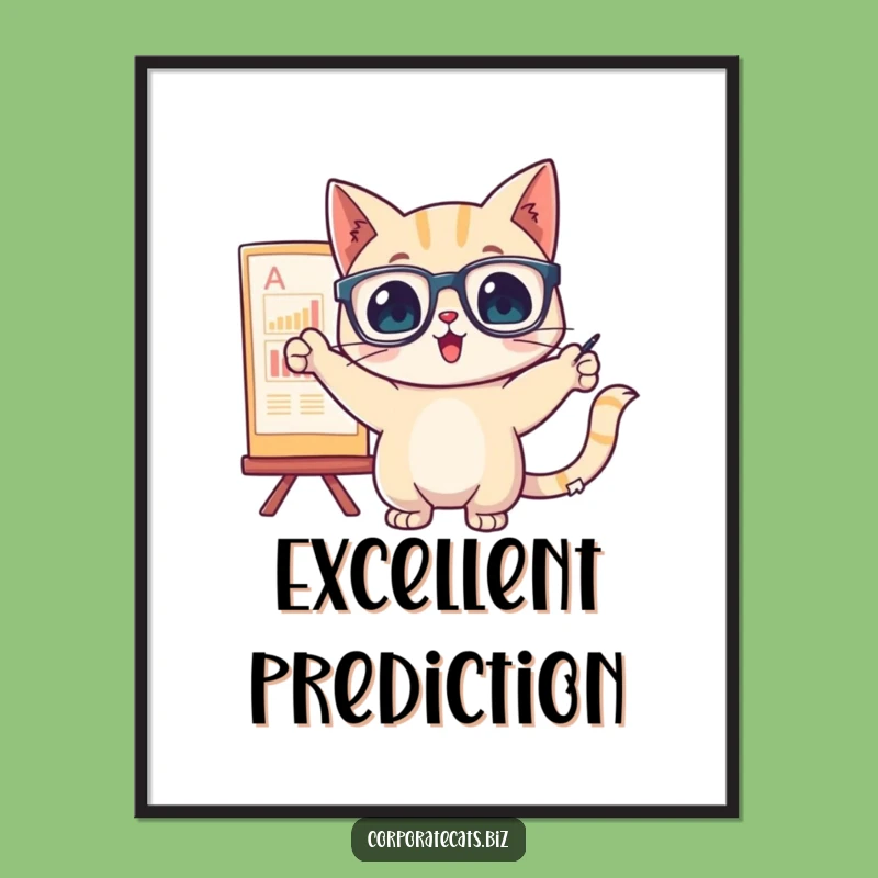 Funny Cat Chart Pointer Digital Art - Instant Analytical Decor