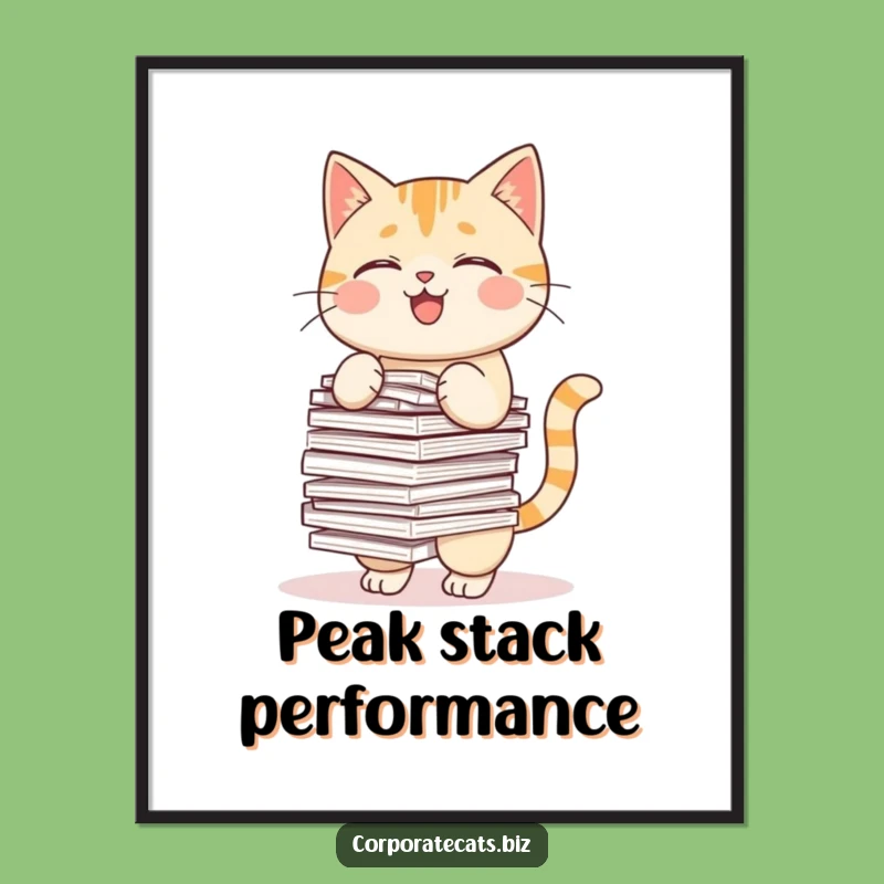 Funny Cat Digital Art: Hilarious Office Humor Print for Instant Download