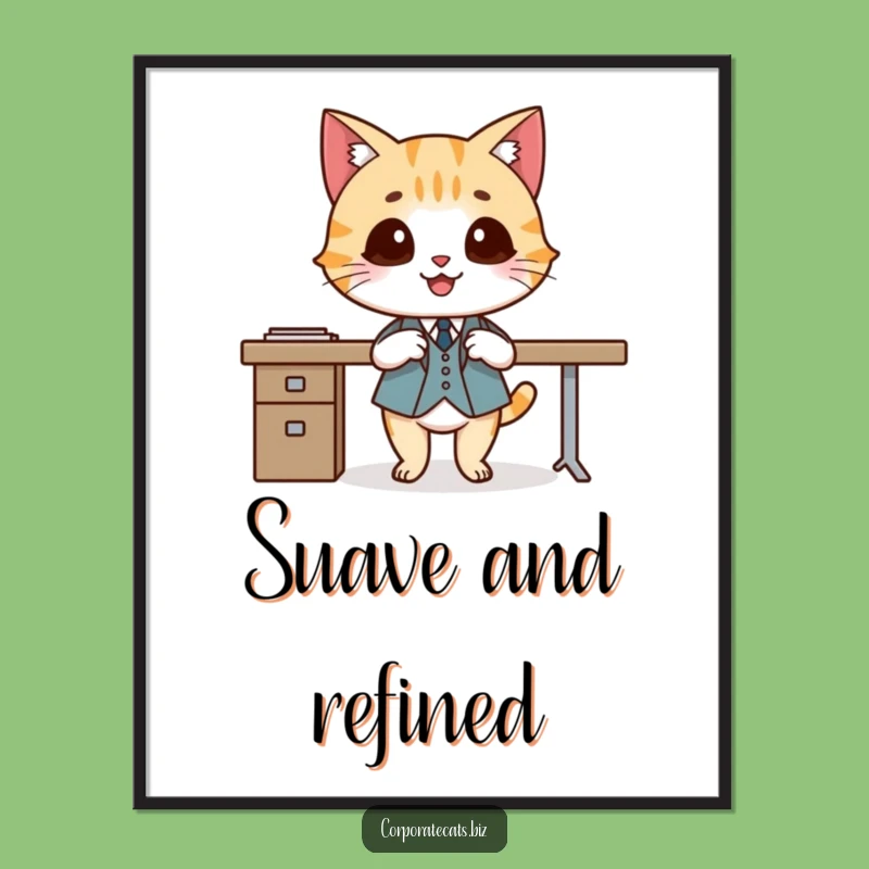 Funny Dapper Cat Digital Art - Hilarious Printable Decor for Sophisticated Spaces