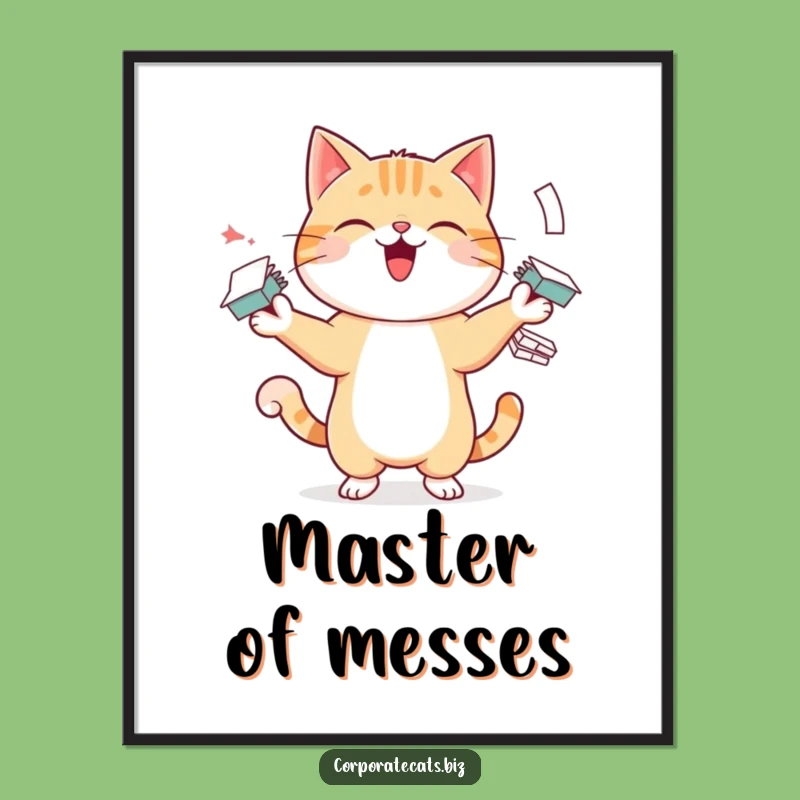 Funny Juggling Cat Digital Art - Hilarious Printable Decor for Cat Lovers