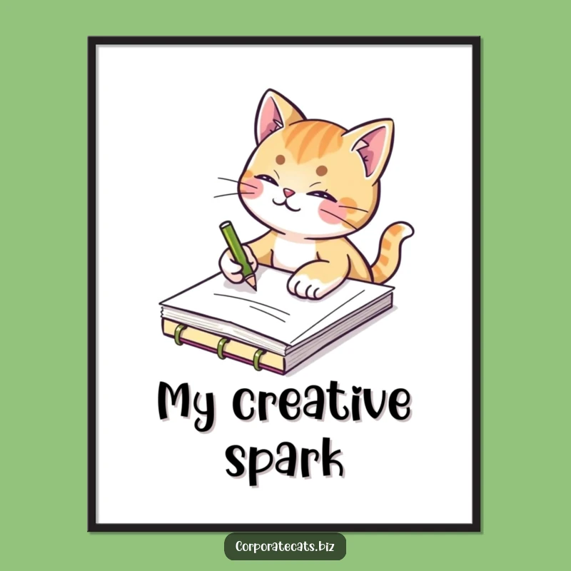 Funny Creative Cat Digital Art - Sketching Feline Printable - Hilarious Instant Download Gift