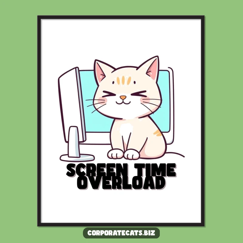 Funny Crossed-Eyed Cat Digital Print: Hilarious Meme Wall Art Gift
