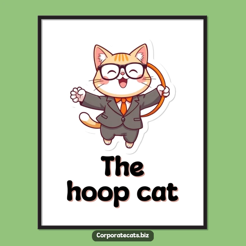 Funny Cat Circus Leap Digital Art: Hilarious Print!