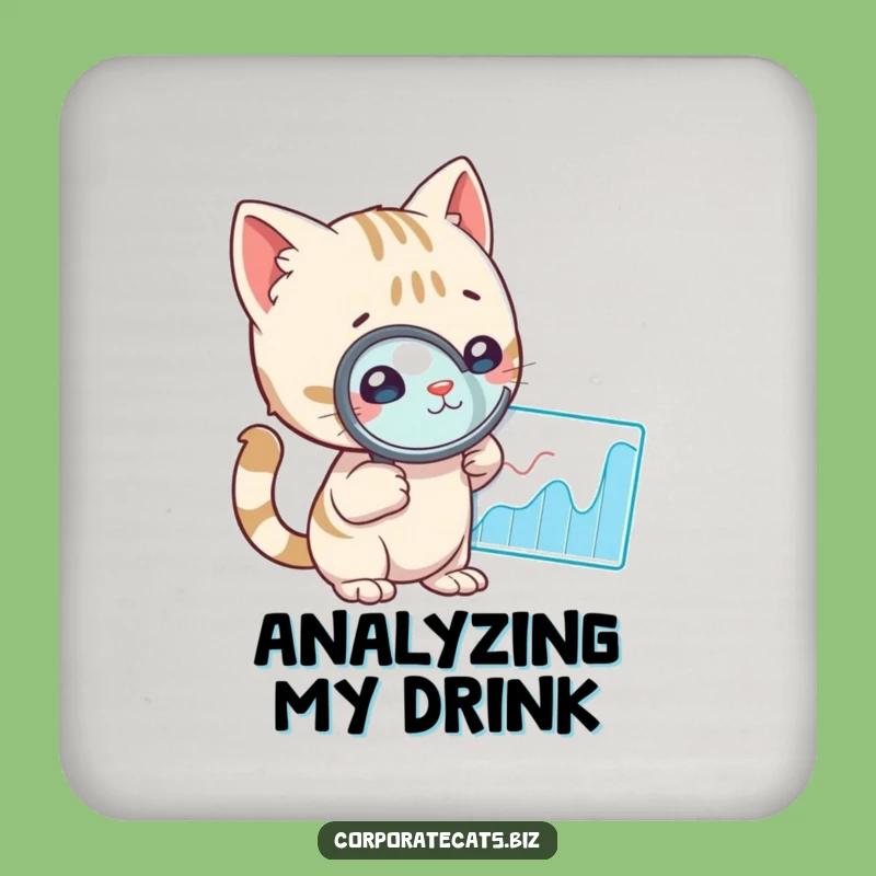 Funny Curious Cat Drink Coaster - Protect Surfaces with Puzzles