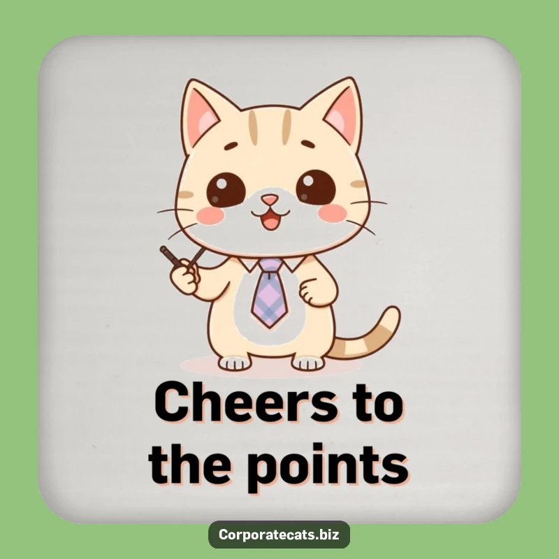 Funny Cat Presentation Coaster - Protect Surfaces with Educational Humor