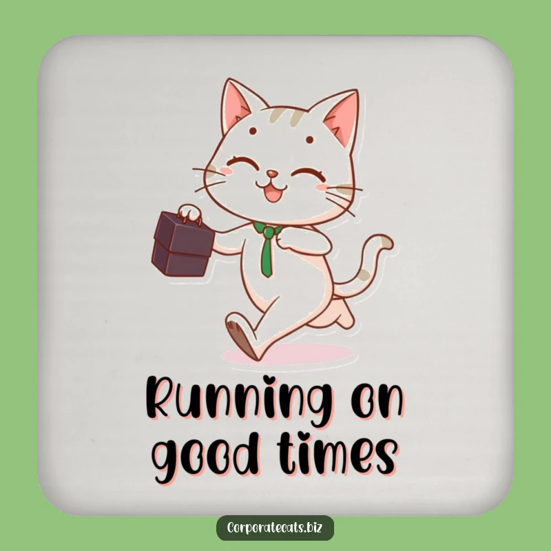 Funny Cat Business Coaster: Protect Surfaces with Dynamic Charm