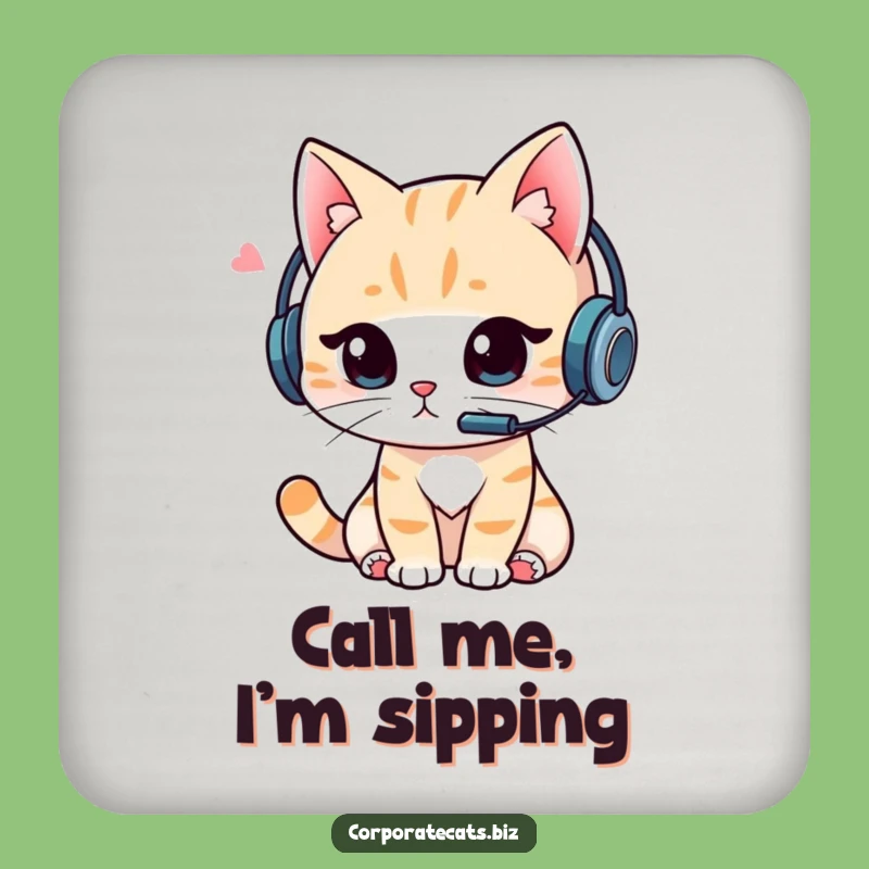 Funny Cat Gamer Coaster: Perfect Headset Protection Gift!