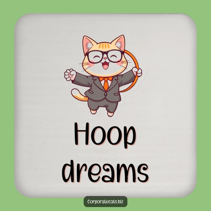 Funny Cat Hoop Star Coaster: Hilarious Table Protection!