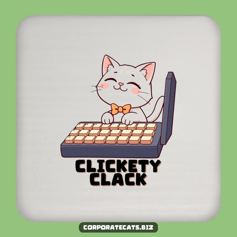 Funny Coaster: Keyboard Cat with Bowtie, Protect Surfaces Funny Gift