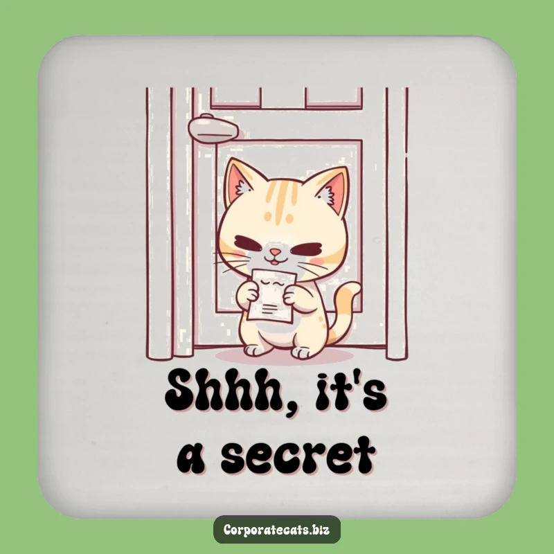 Funny Spy Cat Coaster Set: Mischievous Cat Memo, Protect Surfaces, Funny Gift