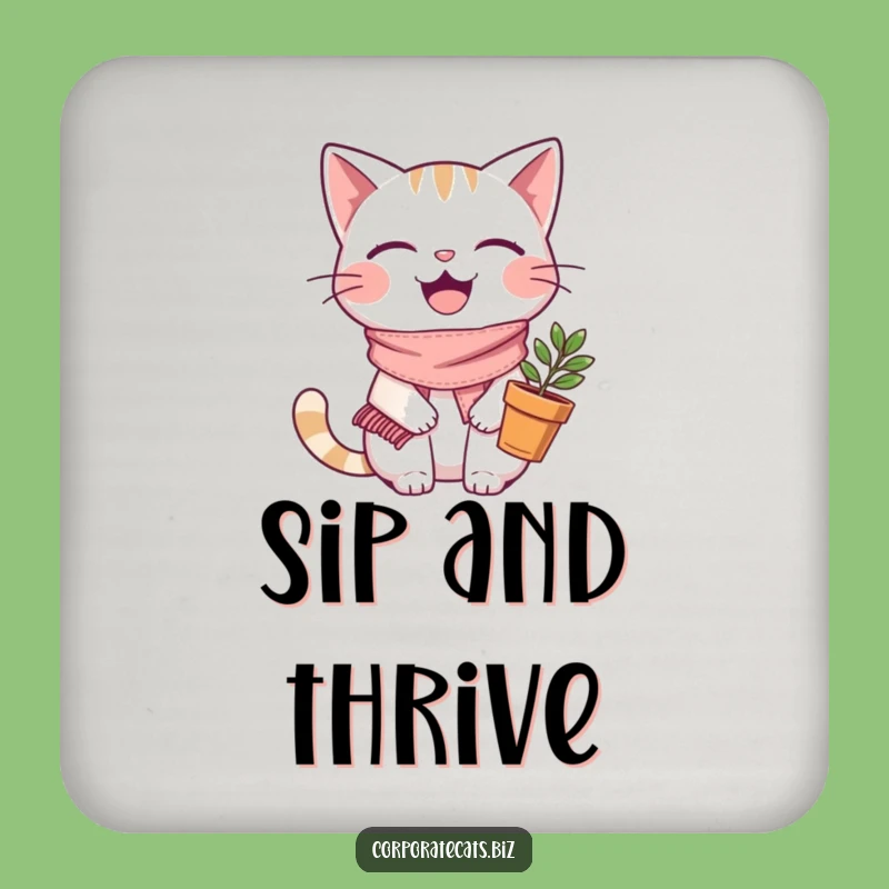 Funny Cat Plant Coaster: Gardener Humor, Unique Funny Gift
