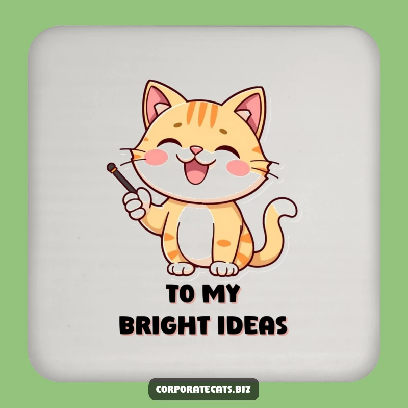 Funny Cat Presentation Coaster: Protect Surfaces with Feline Smarts