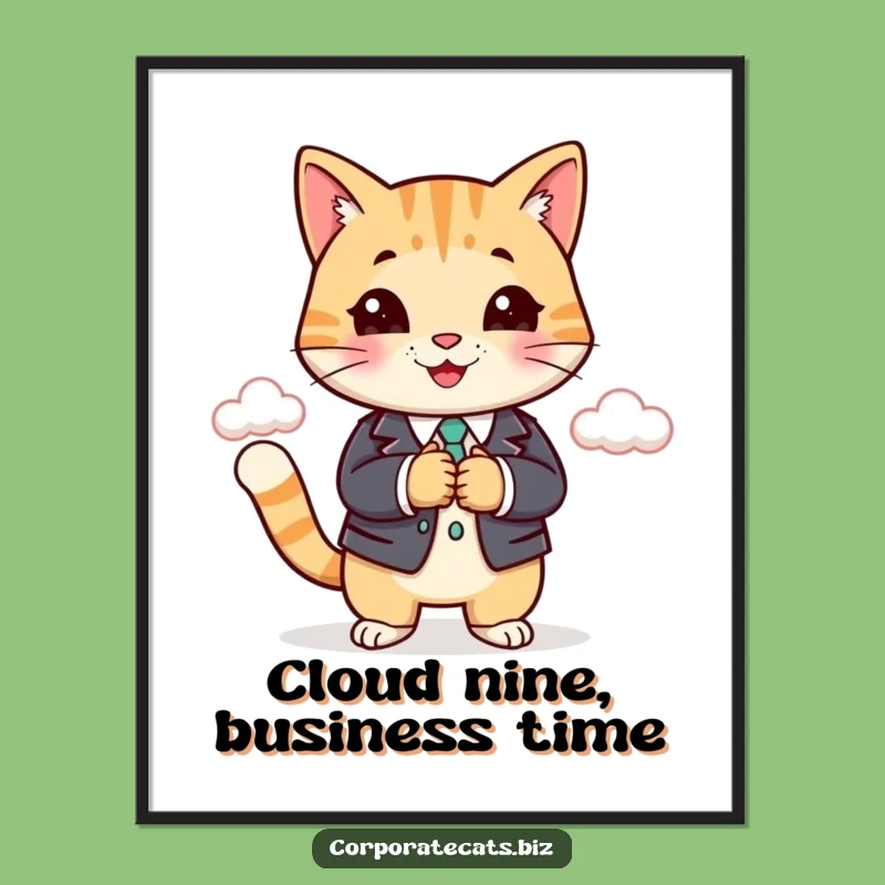 Funny Business Cat Poster - Hilarious Office Decor Wall Art Gift