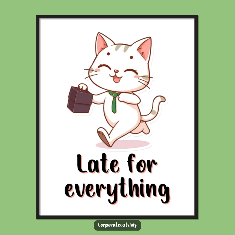 Funny Cat Business Runner Poster: Hilarious Wall Art for Ambitious Felines