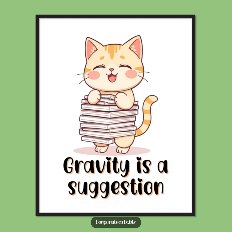 Funny Cat Poster: Hilarious Desk Decor for Office Walls & Cat Enthusiasts