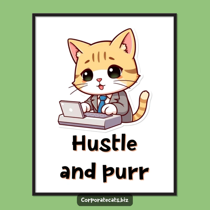 Funny Cat Business Poster: Hilarious Wall Art for Ambitious Felines