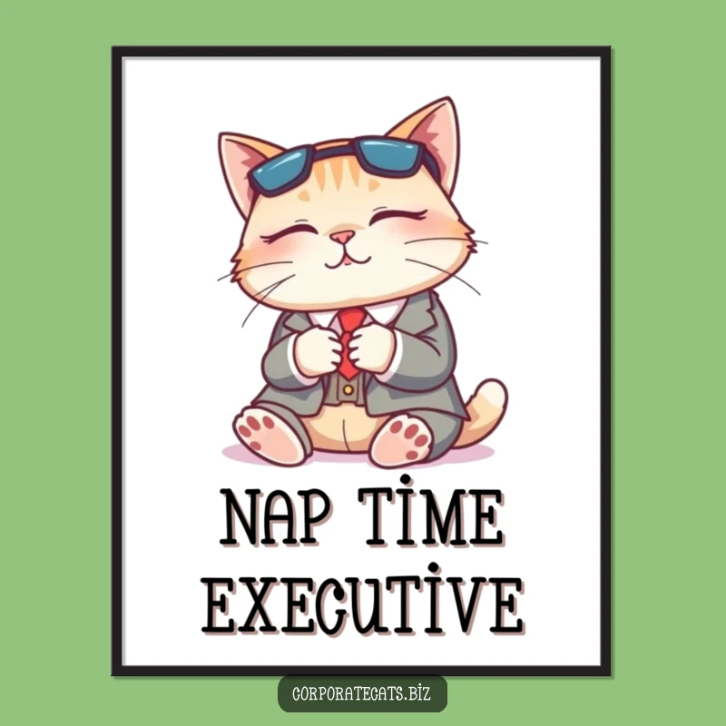 Funny Napping Cat Suit Poster: Hilarious Relaxed Feline Wall Art