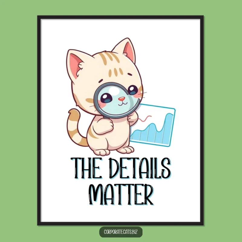 Funny Curious Cat Poster - Whimsical Wall Art for Investigators