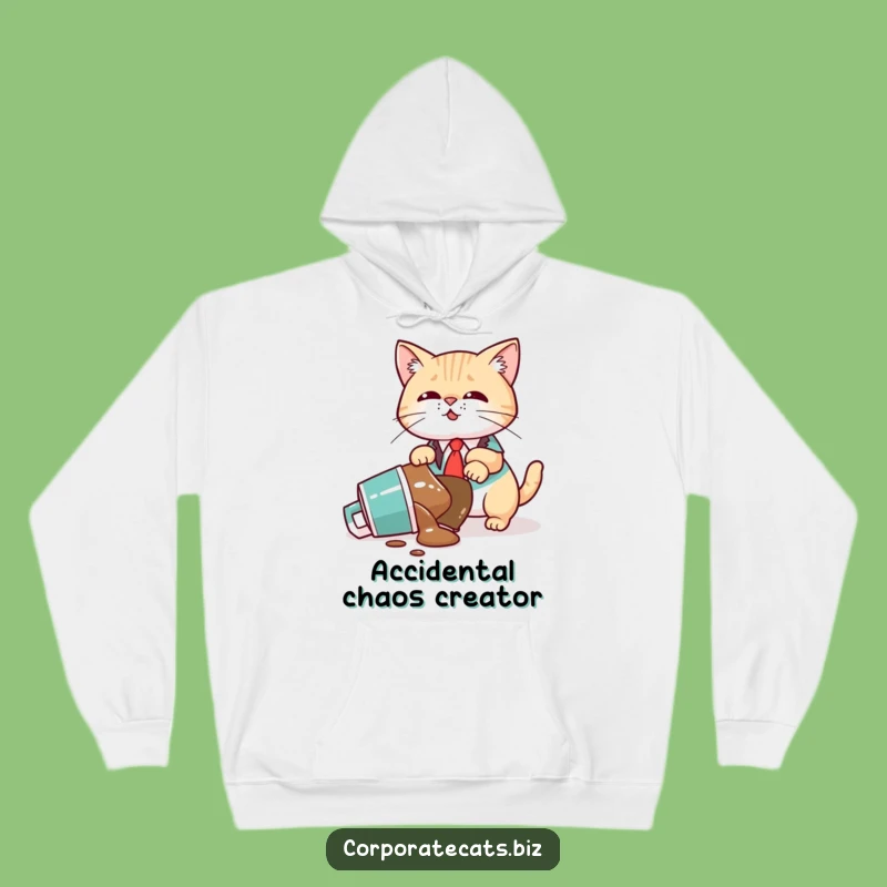 Funny Cat Executive Hoodie: Cozy Feline Chaos - Warm Funny Gift Idea!