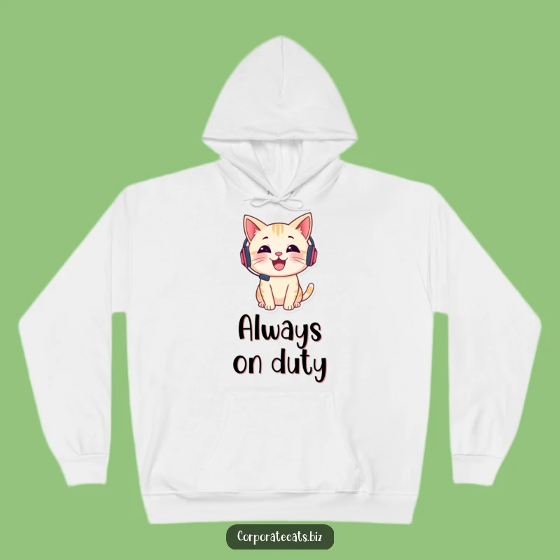 Cozy Funny Cat Chat Hoodie - Warm & Cheerful Headset Talker