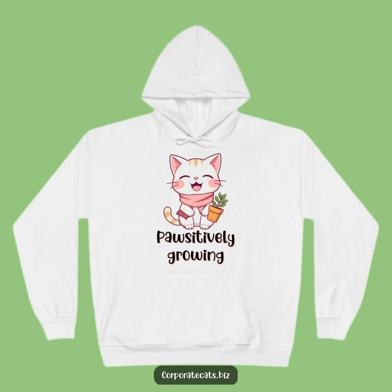 Cozy Joyful Cat Hoodie: Plant Gardener Comfort, Ultimate Funny Gift